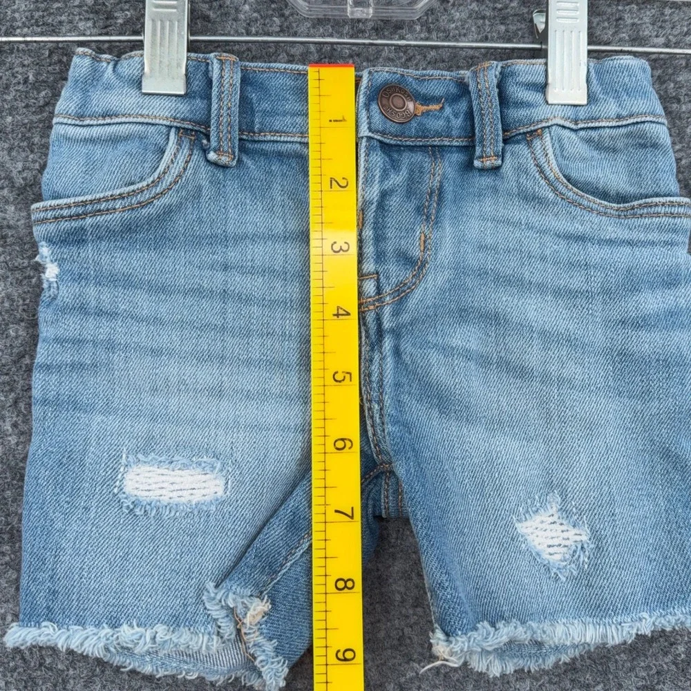 OshKosh B'gosh Distressed Denim Shorts Toddler 3T Cotton Blue